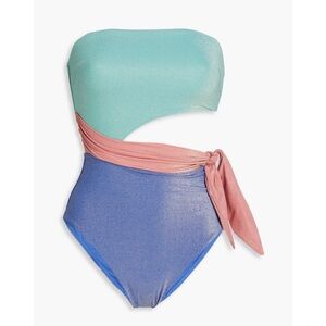 Zimmermann Cutout Lurex bandeau swimsuit - worn once